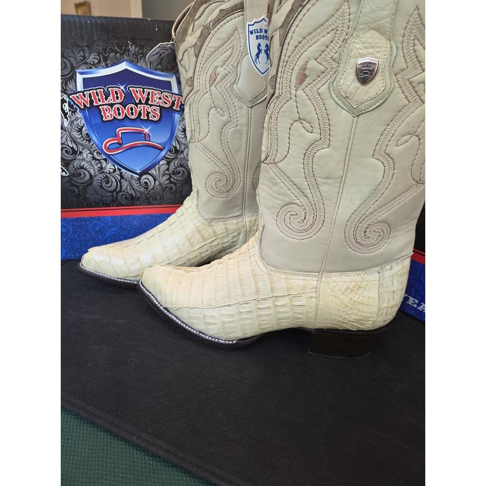 WILD WESTUS12 ORYX GENUINE CROCODILE HORNBACK WESTERN COWBOY BOOT J-TOE (EE) - Picture 4 of 7